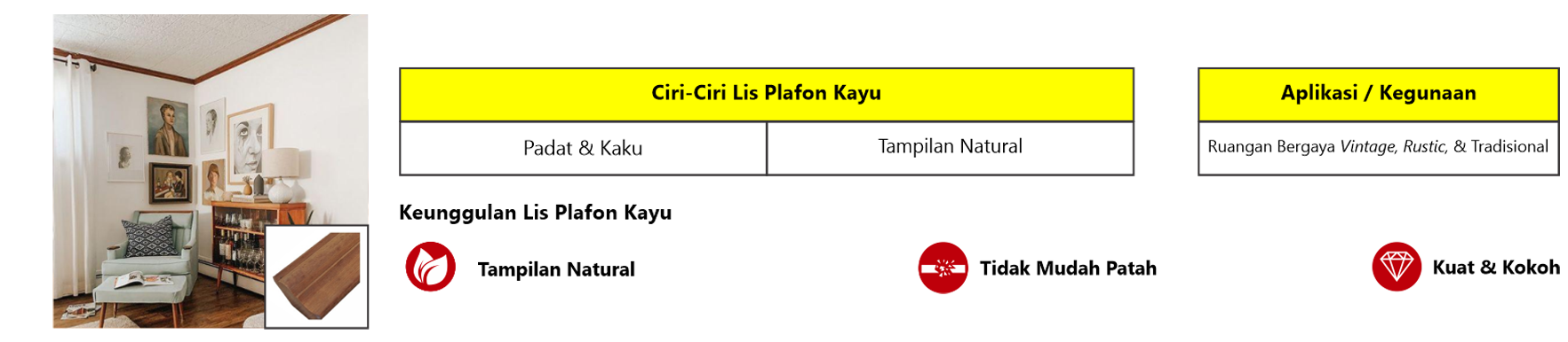 lis plafon kayu